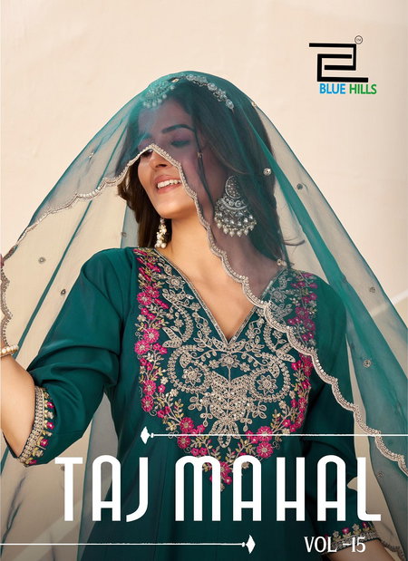 Taj Mahal Vol 15 Blue Hills Top With Bottom Dupatta Exporters In India